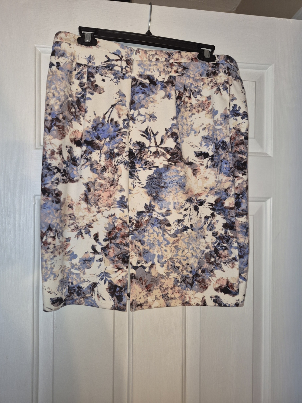 Grace Elements Cream Floral Pencil Skirt with Blue and Pink Accents